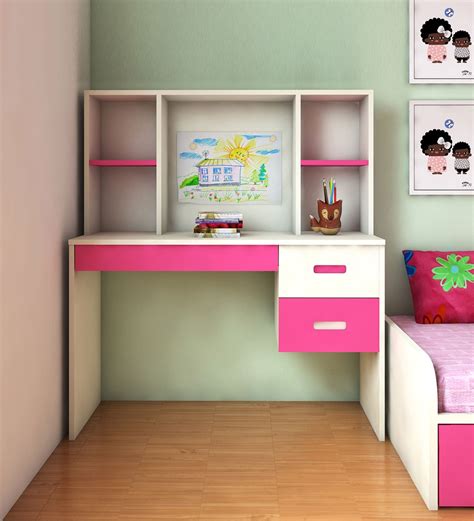Buy Tiara Study Table In Ivory And Barbie Pink Colour By Adona Online