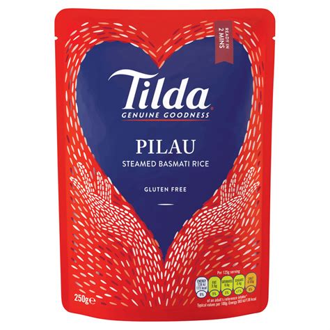 Tilda Pilau Steamed Basmati Rice 250g By British Store Online