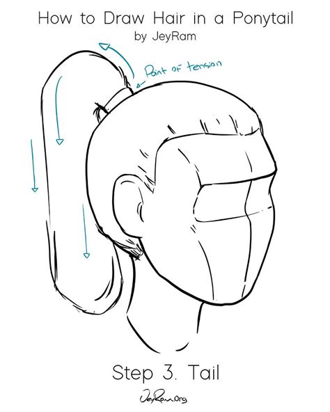 How To Draw Hair In A Ponytail Easy Tutorial For Beginners — Jeyram Art