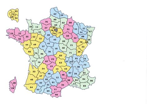 Vous trouverez sur cette page la liste et les numéros de tous les départements français. jeu carte france departement