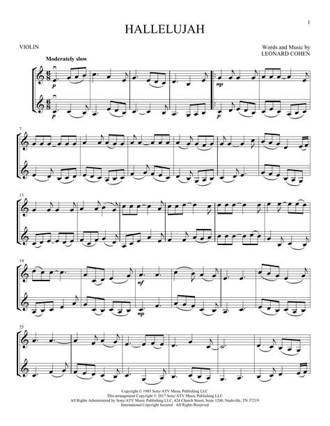 Leonard Cohen Hallelujah Sheet Music Notes, Chords | Sheet music notes