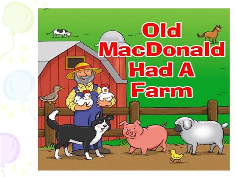 Old Macdonald Had A Farm Song Preschool Activitylearning English T