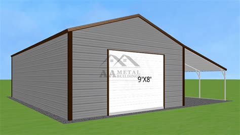 30x30 Boxed Eave Garage With Lean To Strong Durable Garages With