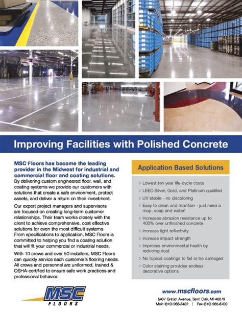 8 5×11 Concrete Polish Flyer Msc Floors Industrial Floor Coating