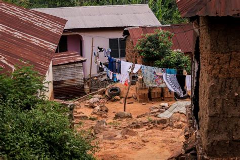 Picture Of The Local Countryside Life In African Ghana Village Stock