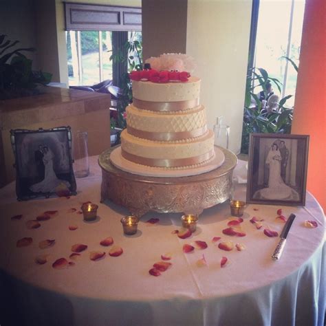 Use a sheer table covering to achieve a delicate look.draw attention to the wedding cake with a spotlight that floods the area over and around the cake with a glow. Wedding Cake Table! Beautiful Set Up!! | Wedding ...