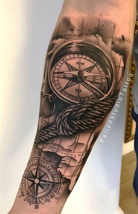 Compass Tattoos Arm Arm Tattoos For Guys Forearm Compass And Map