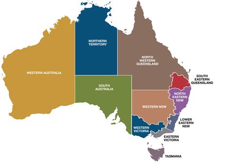 Australia Regions Map Map Of Australia Regions Australia And New