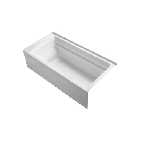 The kohler archer bathtub requires a special overflow drain kit. KOHLER Archer 6 ft. Right-Hand Drain Bathtub in White-K ...