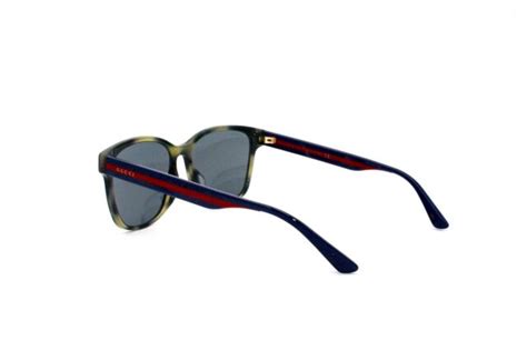 Gucci Gg0417sk 004 Round Oval Havana Blue 56 Mm Unisex Sunglasses For