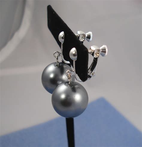 D Olivia Jewelry And More Large Gray Pearl Clip On Earrings