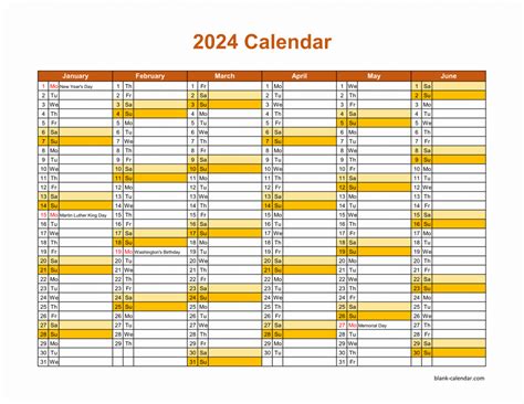 Free Download Printable Calendar 2024 Month In A Column Half A Year