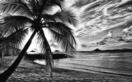 Black and white watercolor landscape. August Memories - Beaches & Nature Background Wallpapers on Desktop Nexus (Image 427765)