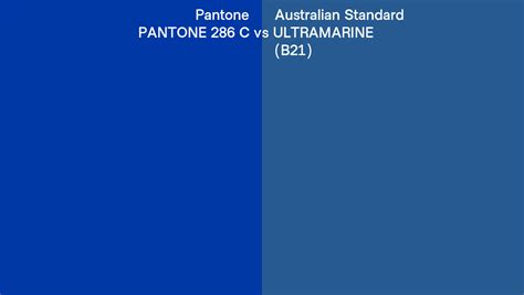 Pantone 286 C Vs Australian Standard Ultramarine B21 Side By Side