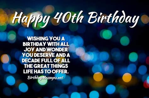40th Birthday Wishes And Quotes Birthday Messages For 40 Year Olds