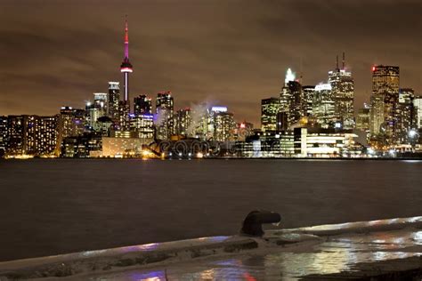 Toronto Polson Pier Winter Night Stock Image Image Of Tower Tall