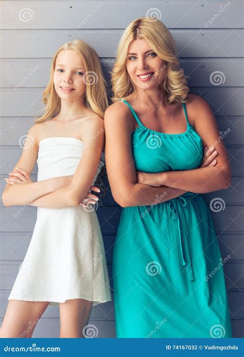 Mom And Daughter Stock Photo Image Of Looking Cute