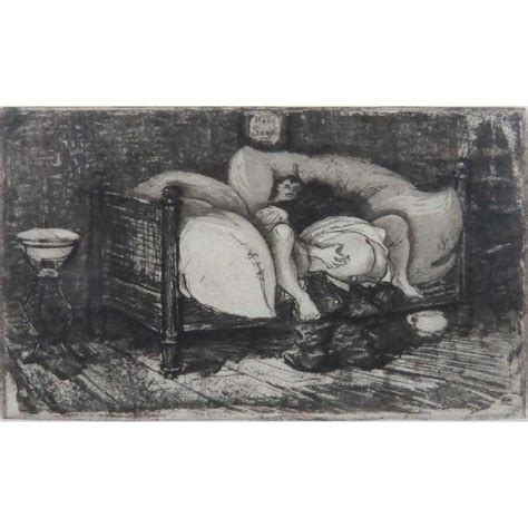 19th Century German Erotica Etching Inscribed And