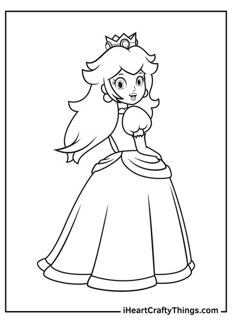 Printable Princess Peach Coloring Pages Updated 2021 Heart Coloring