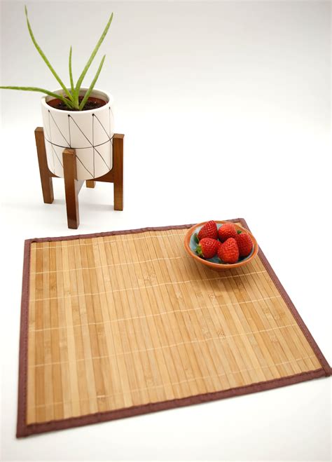Bamboo Placemats Set Of 6 Organic Natural Wood Non Slip Etsy