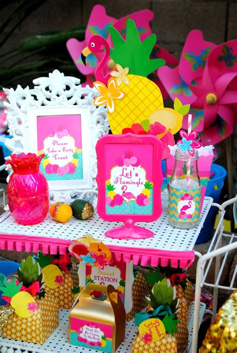Our goal when choosing décor elements was to keep things youthful, yet fun for all party guests. FLAMINGO Party- Flamingo Birthday - Luau Party- Pineapple ...