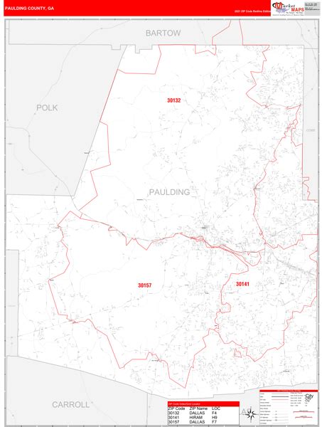 Paulding County Ga Zip Code Maps Red Line
