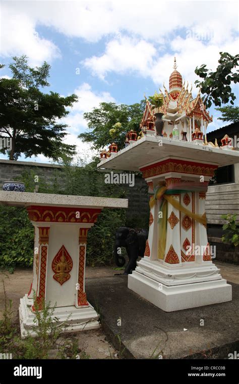 Its A Photo Of A Small Typical Temple People Has In Thailand Near