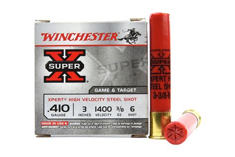 winchester 410 bore 3 in 3 8 oz 6 shot super x xpert high velocity steel 25 box sportsman s