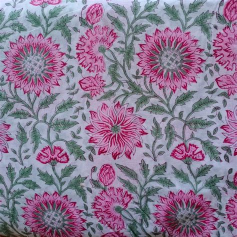 Cotton 44 45 Hand Block Print Fabric For Garments Gsm 50 100 Rs