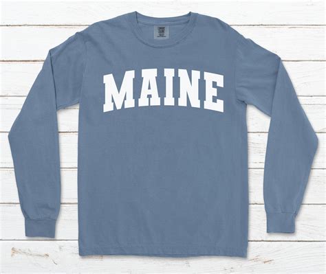 Comfort Colors Maine Long Sleeve T Shirt Etsy