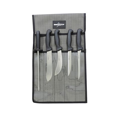 Sicut 6 Piece All Purpose Knife Package Black Handle Fishing