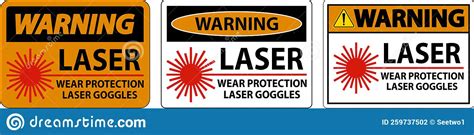 Warning Laser Shoot Eye Hazard Symbol Sign Vector Illustration