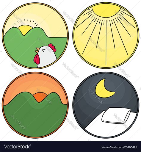 Set Of Time Of The Day Royalty Free Vector Image