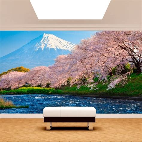 🥇 Mount Fuji Photo Wall Murals Trees Cherry Blossom 🥇