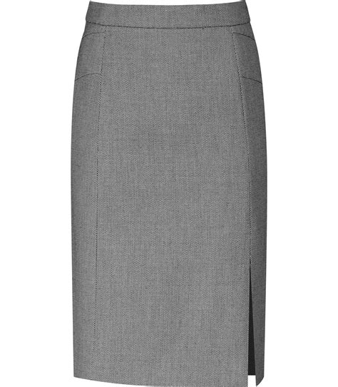 Indira Grey Textured Pencil Skirt British Clothing Brands Trendy