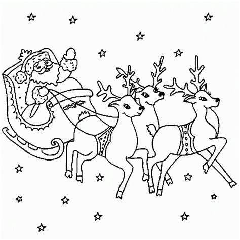 Download Santa Flying With Reindeer Coloring Pages Or Print Santa