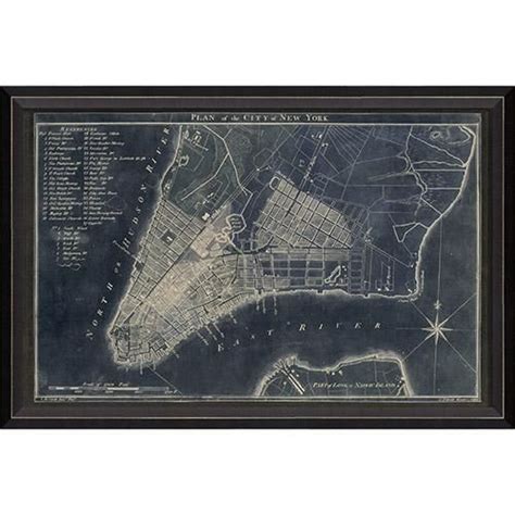 New York Map 1789 Framed Print Paynesgray Map Of New York Industrial