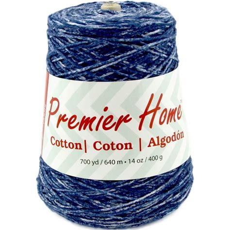 Premier Home Denim Splash Cotton Yarn Cone 700 Yards