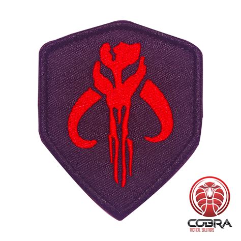 Boba Fett Mandalorian Red Star Wars Embroidered Movie Patch Velcro