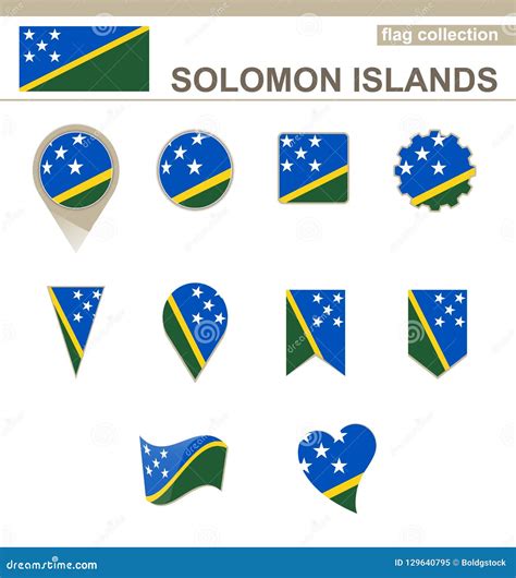 Solomon Islands Flag Collection Stock Vector Illustration Of Graphic Object 129640795