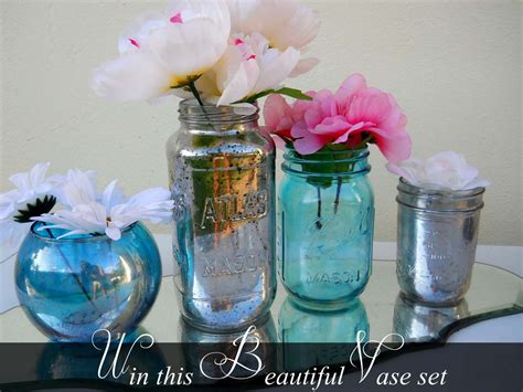 Diy Mercury Glass Any Color You Want And Its Waterproof Also Win This Fab Glass Vase Set Spray