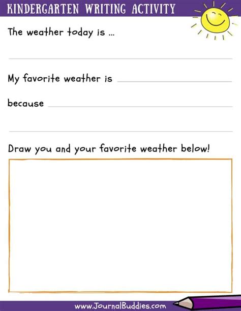 Writing Activity For Kindergarten
