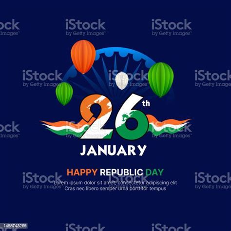 26th January Republic Day Of India Celebration Concept Vector