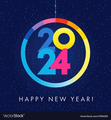 2024 Happy New Year Seasons Greetings Card Vector Image