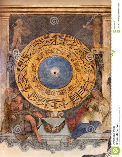 Padua The Fresco Of The Clock And The Zodiac In Church Santa Maria