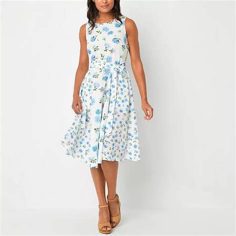 Danny And Nicole Sleeveless Floral Fit Flare Dress