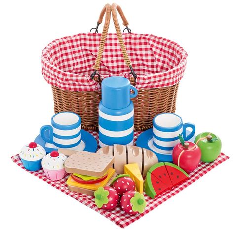 Picnic Basket With Wooden Food Picnic Basket Wooden Food Picnic