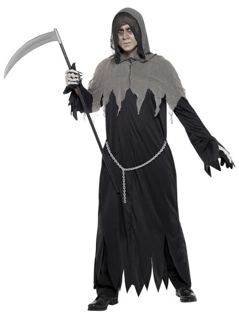Grim Reaper Robe Halloween Fancy Dress Costume Range Of Sizes Lets