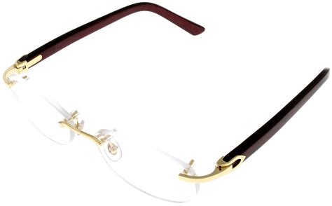 buy cartier c decor prescription eyeglasses frame womens burgandy rimless t8101217 online at
