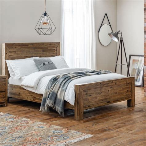 Hoxton Rustic Oak Wooden Bed Wooden King Size Bed Oak Bed Frame